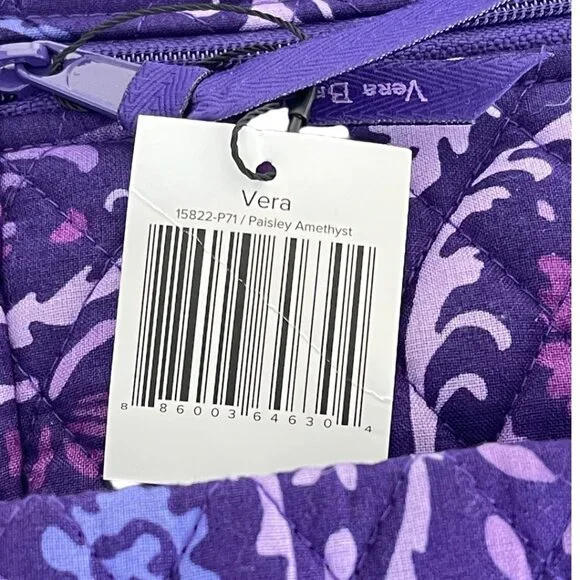 Vera Bradley Paisley Amethyst Vera Tote Bag - Picture 7 of 9